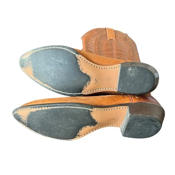 Texas leather leather cowboy boots size 7 - Picture 4 of 7